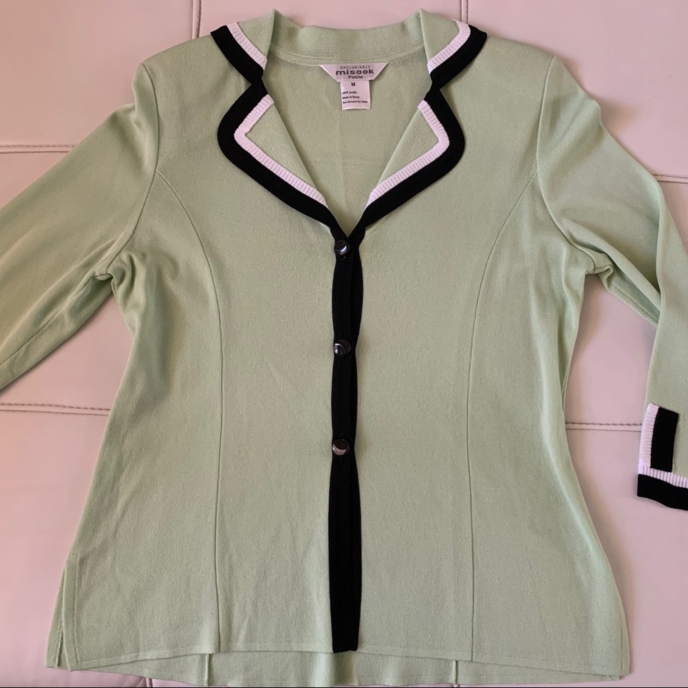 Misook Light Green Jacket Petite Medium - image 1